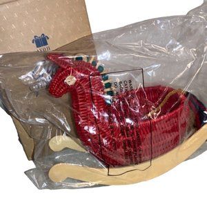 Avon Rocking Horse Weaved Basket-- Potpourri, Candy Holder-- Never Used